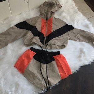 Prettylittlething shirt and jacket set (windbreaker material)